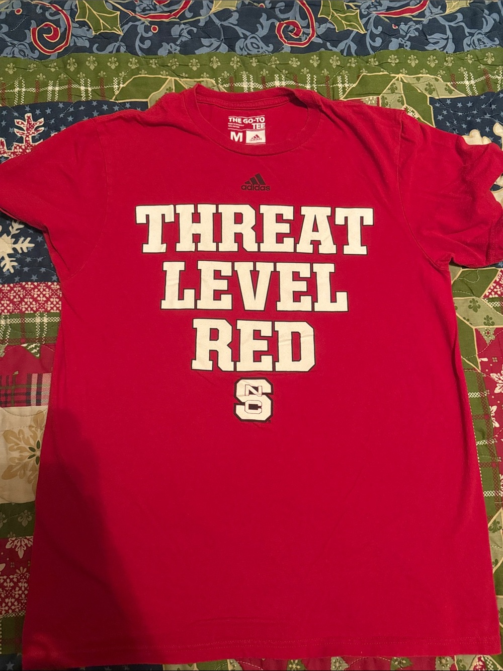 adidas Red Graphic 'THREAT LEVEL RED' Tee
